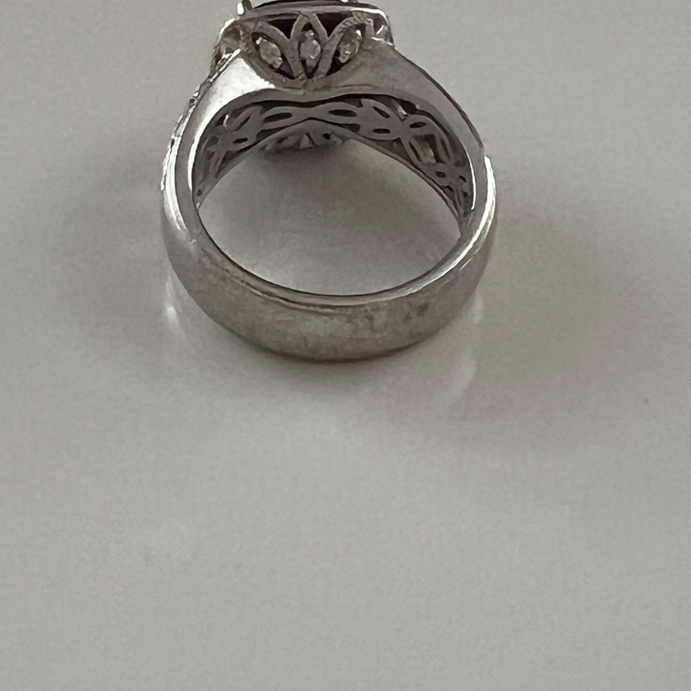 Vintage Tacori Cushion Cut Amethyst & CZ Over 925 Sterling Silver Ring - Picture 11 of 13